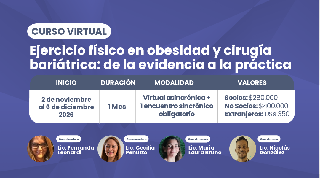 Ejercicio físico en Obesidad y Cirugía Bariátrica: de la evidencia a la práctica